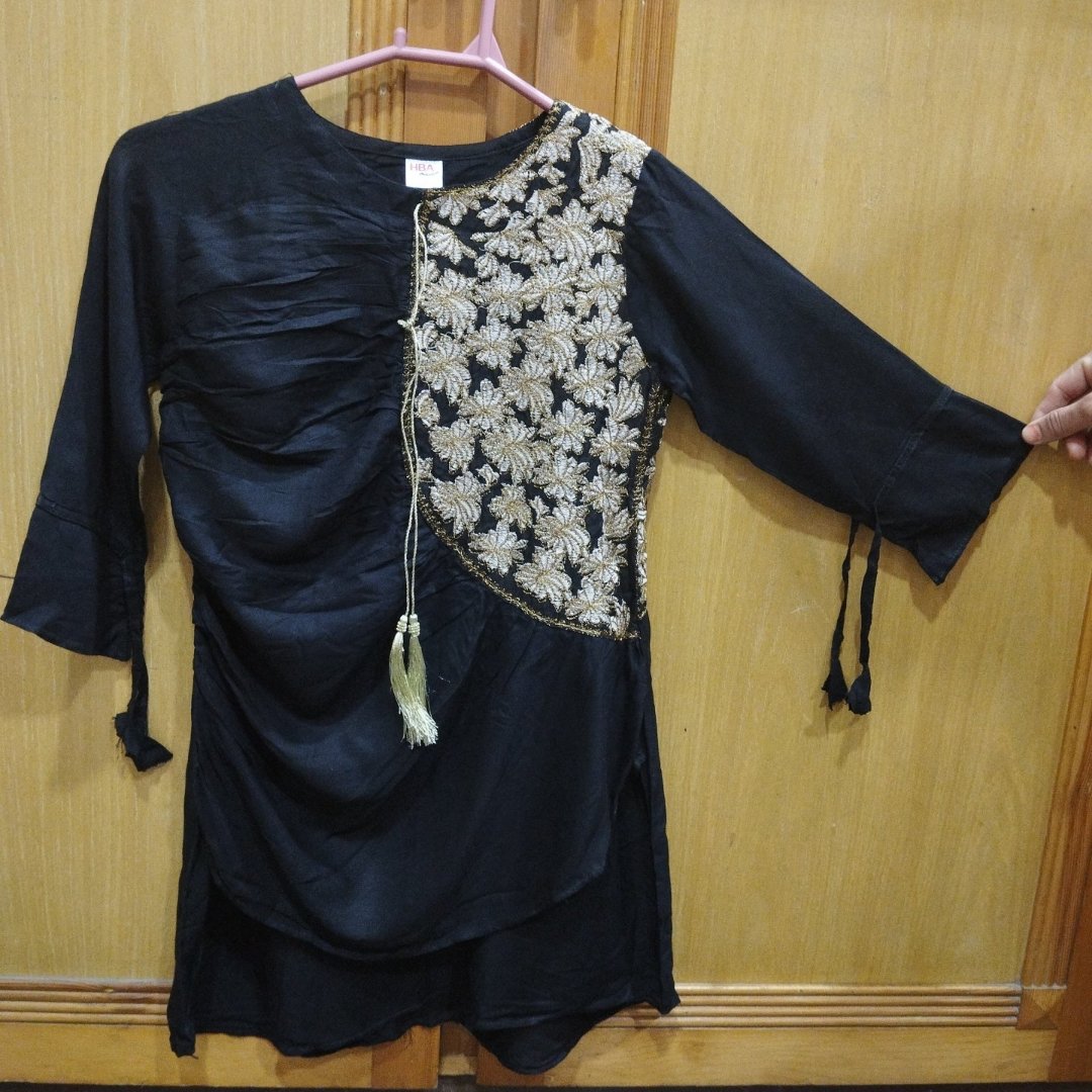 Girls kurta linen emb Shirts