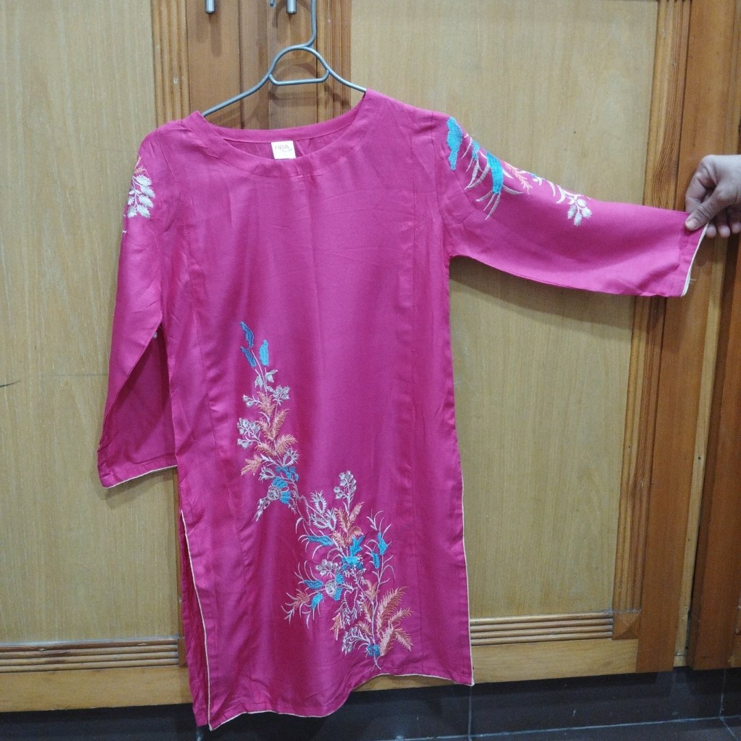 Girls kurta linen emb Shirts