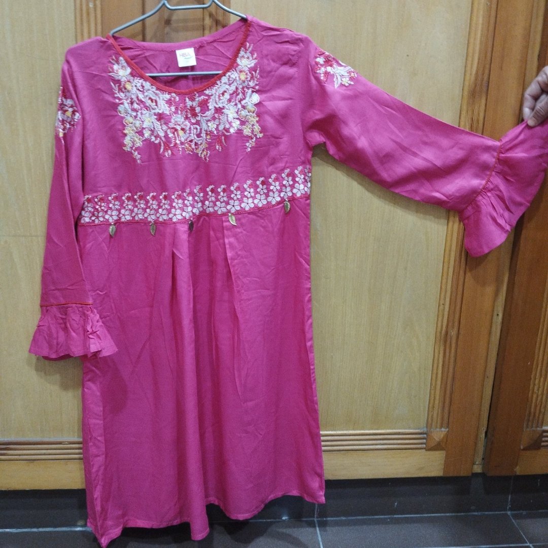 Girls kurta linen emb Shirts