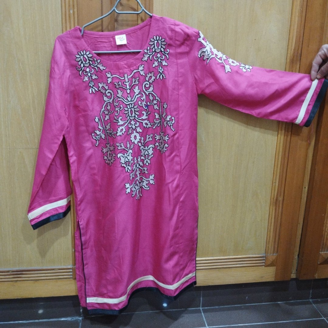 Girls kurta linen emb Shirts