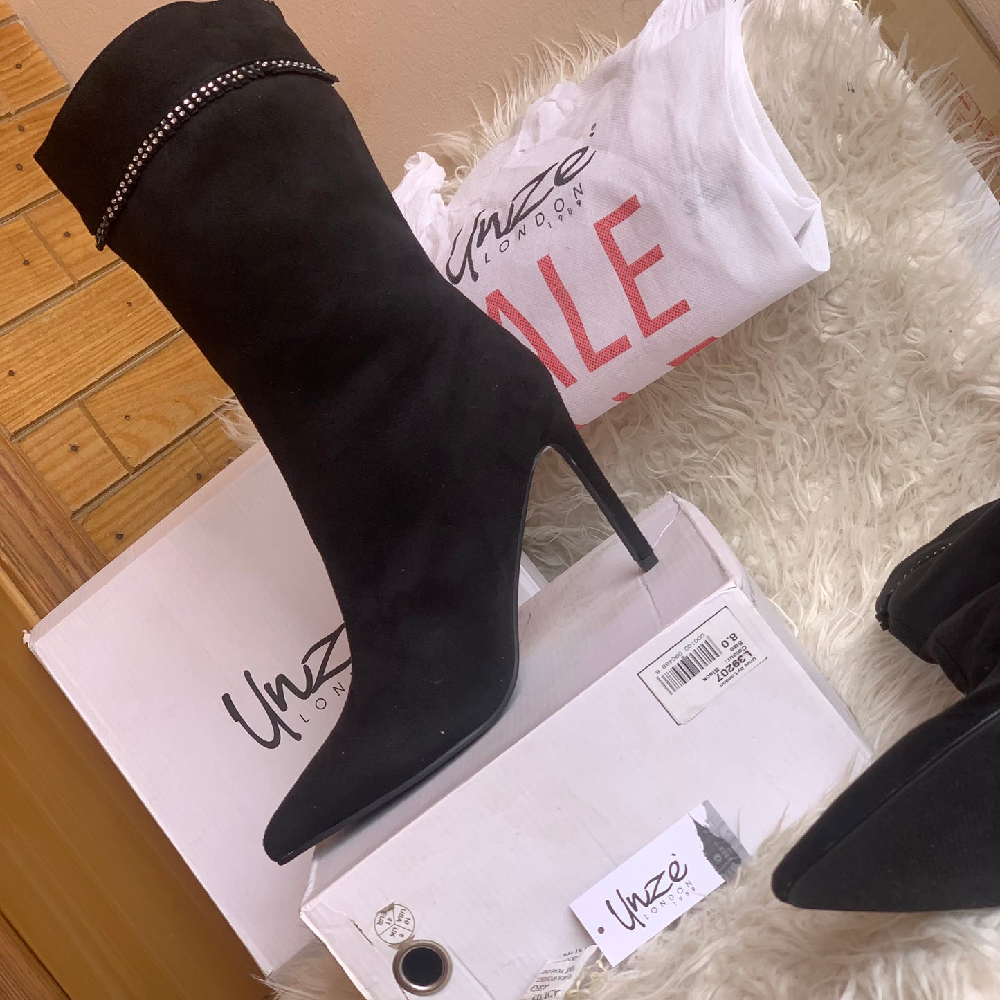 Unze long boots with heel ladies shoes