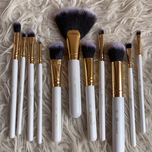 bh cosmetics 11 pcs brush set white