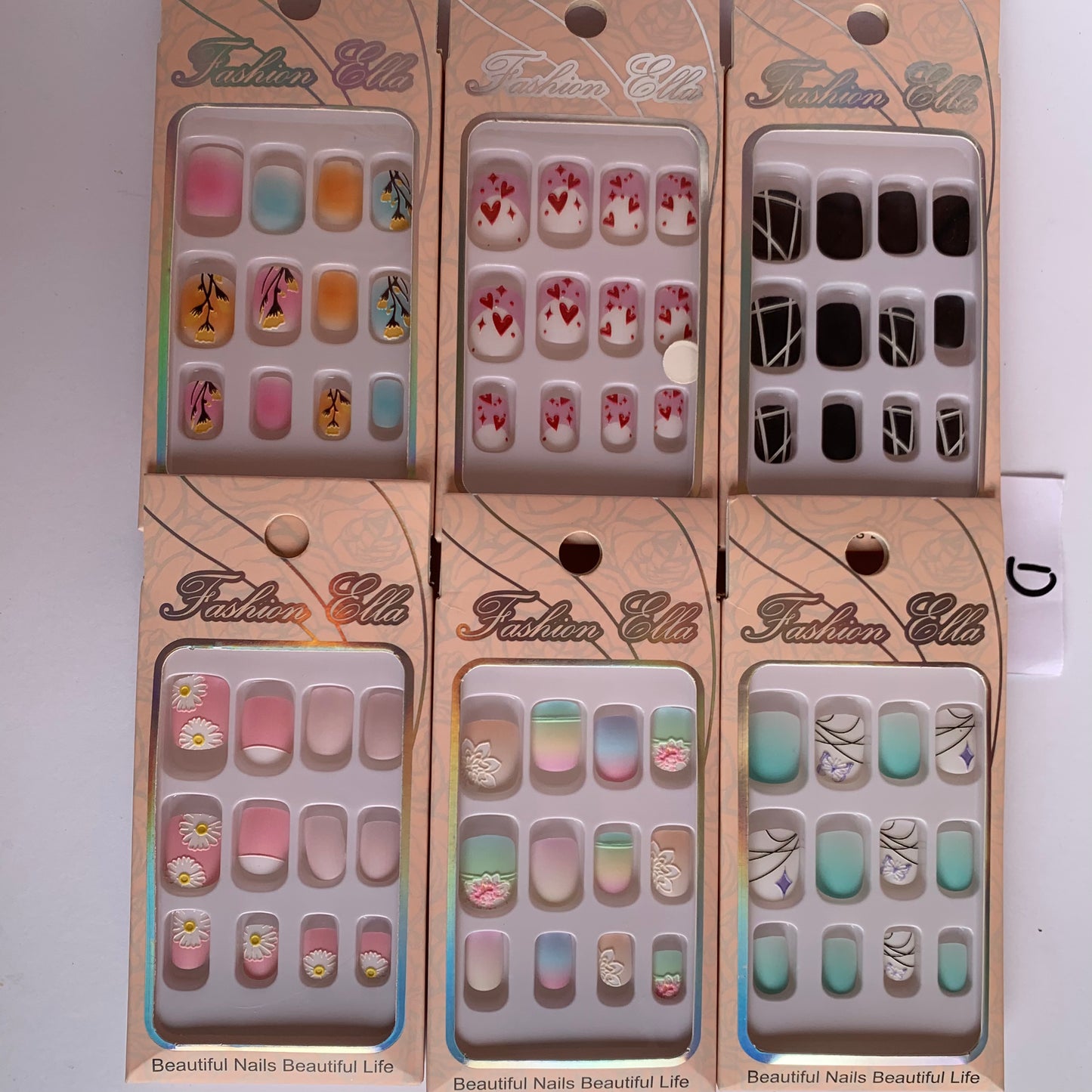 Multi design nails set deal of 6 mix