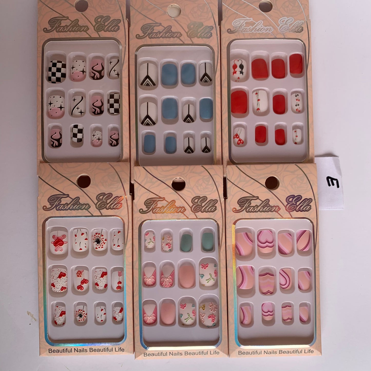 Multi design nails set deal of 6 mix
