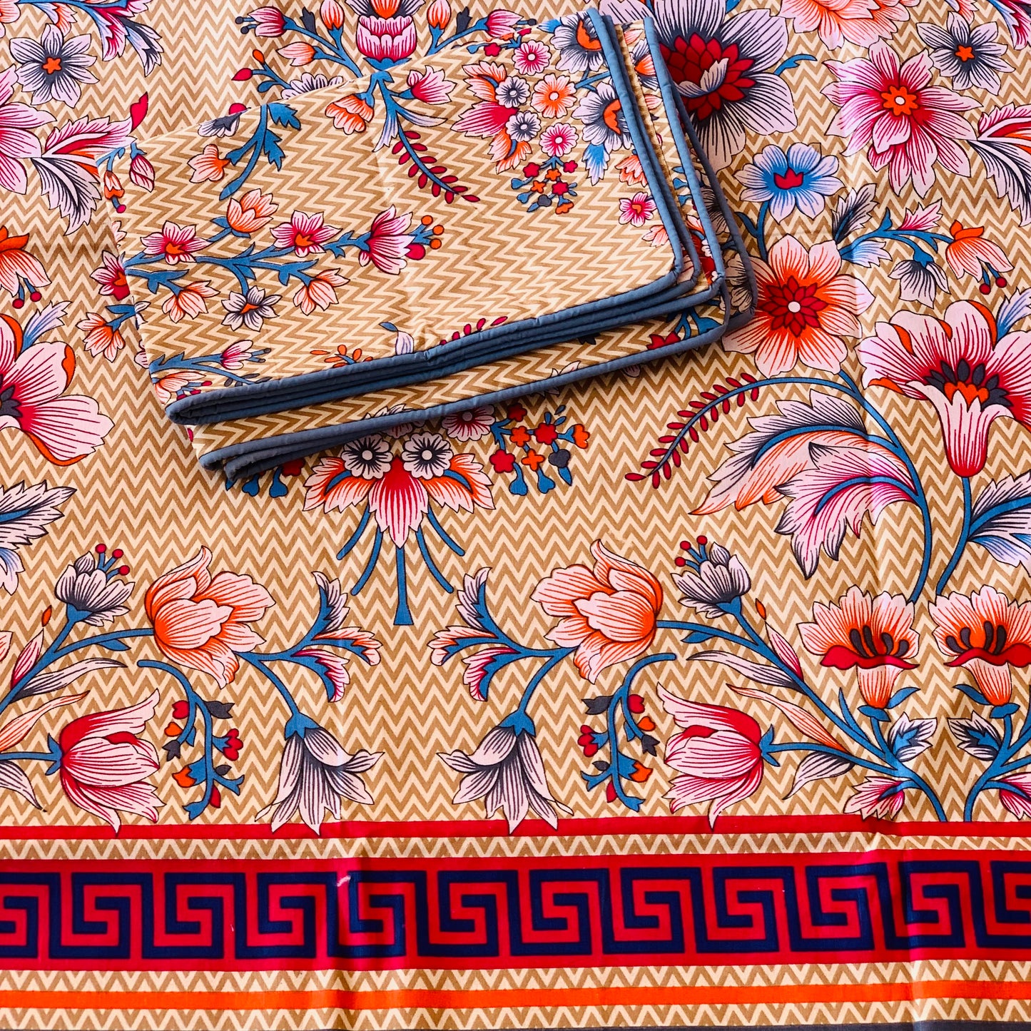 Zeen cotton king size bedsheet multi colurs