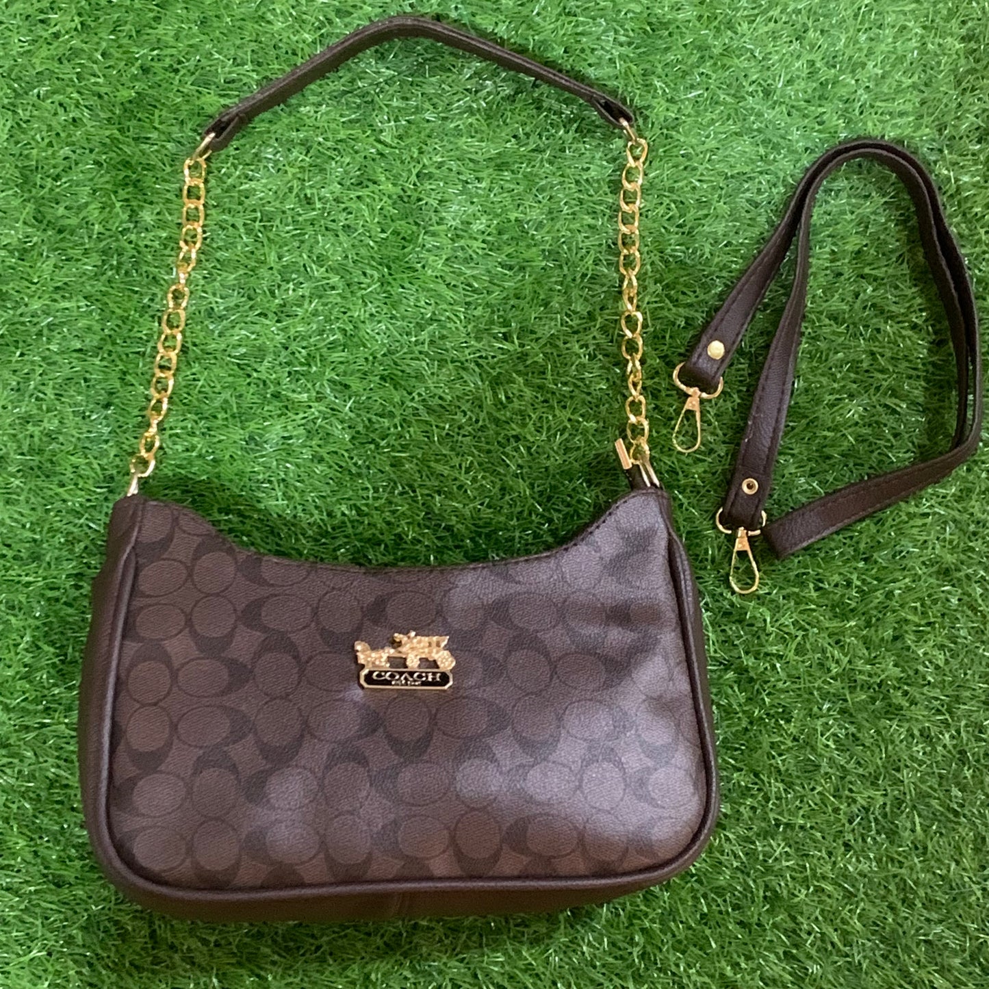 Coach chocolate brown hand bag without box