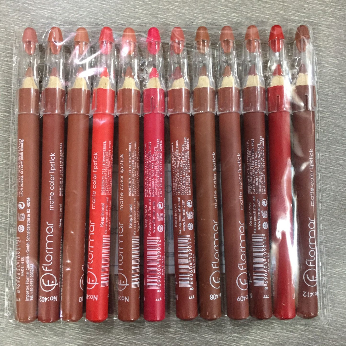 Flormar jumbo Matte lip pencil / Liner pack of 12 pro