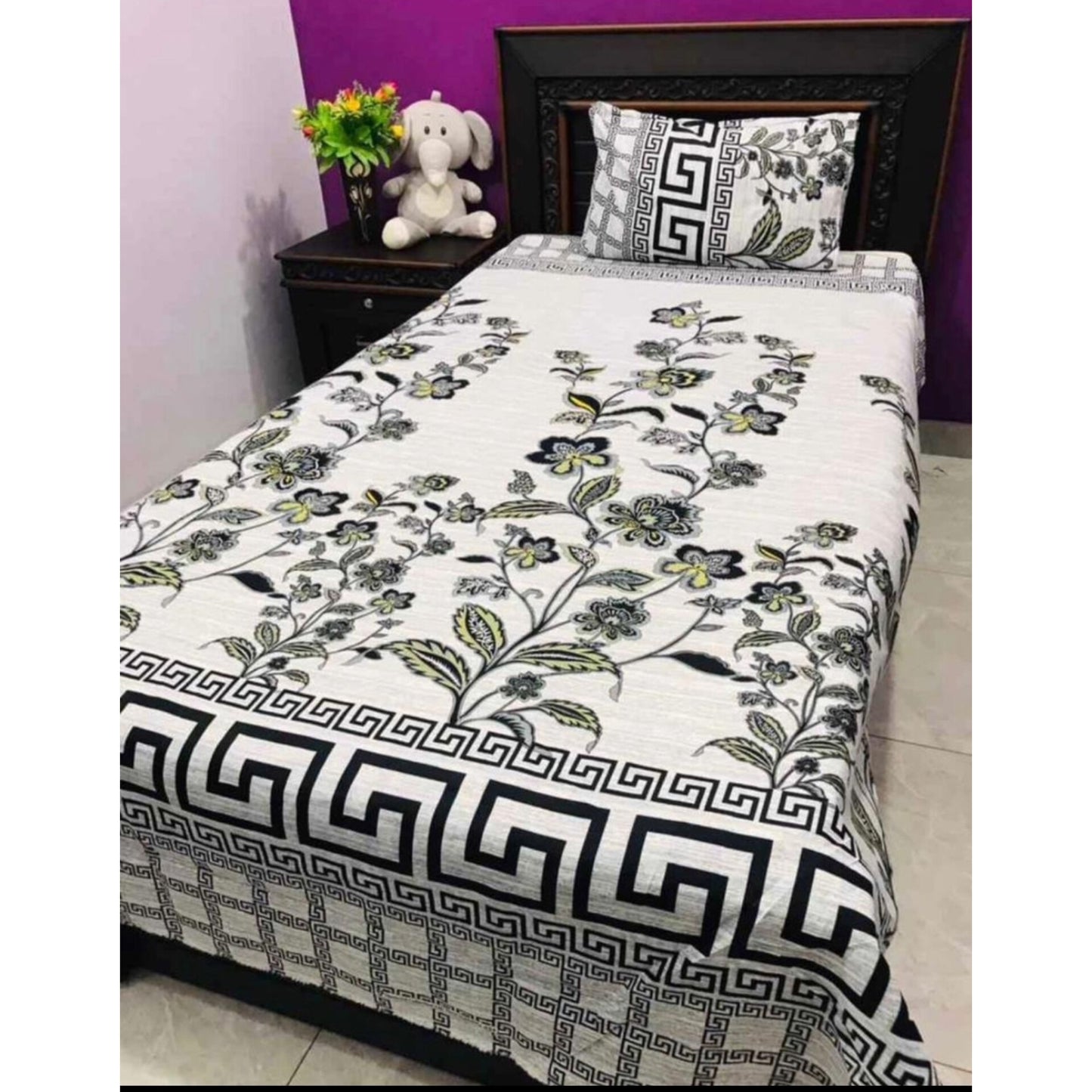 Zeen cotton single bedsheet in grey