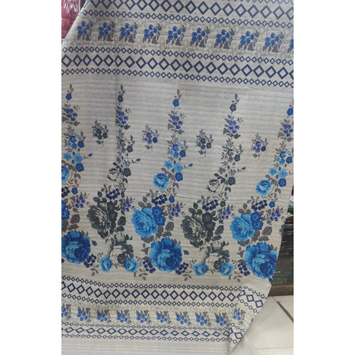 Zeen cotton single bedsheet in blue