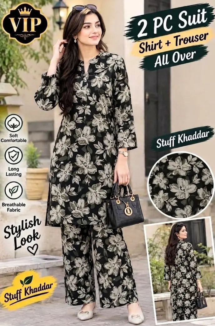 Khaddar 2pc suit (Shirt + Trouser) Unstitched