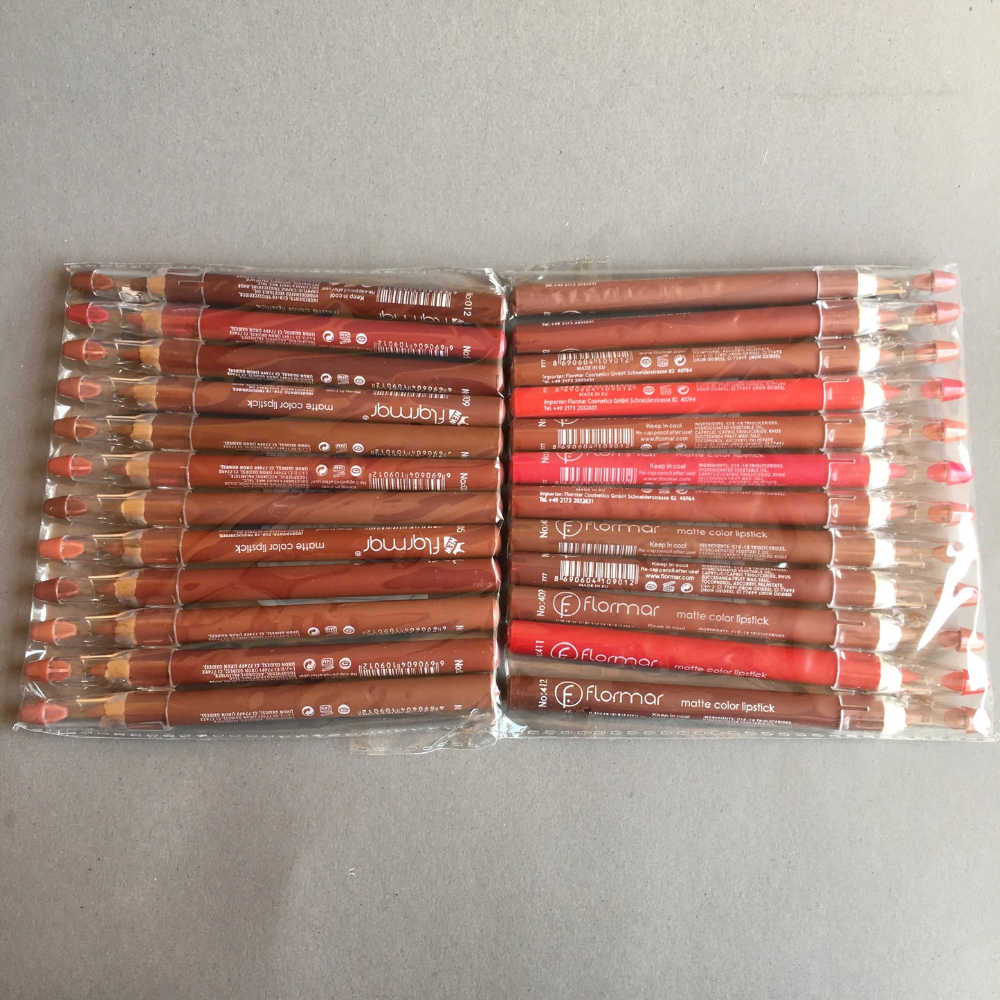 Flormar jumbo Matte lip pencil / Liner pack of 12 pro