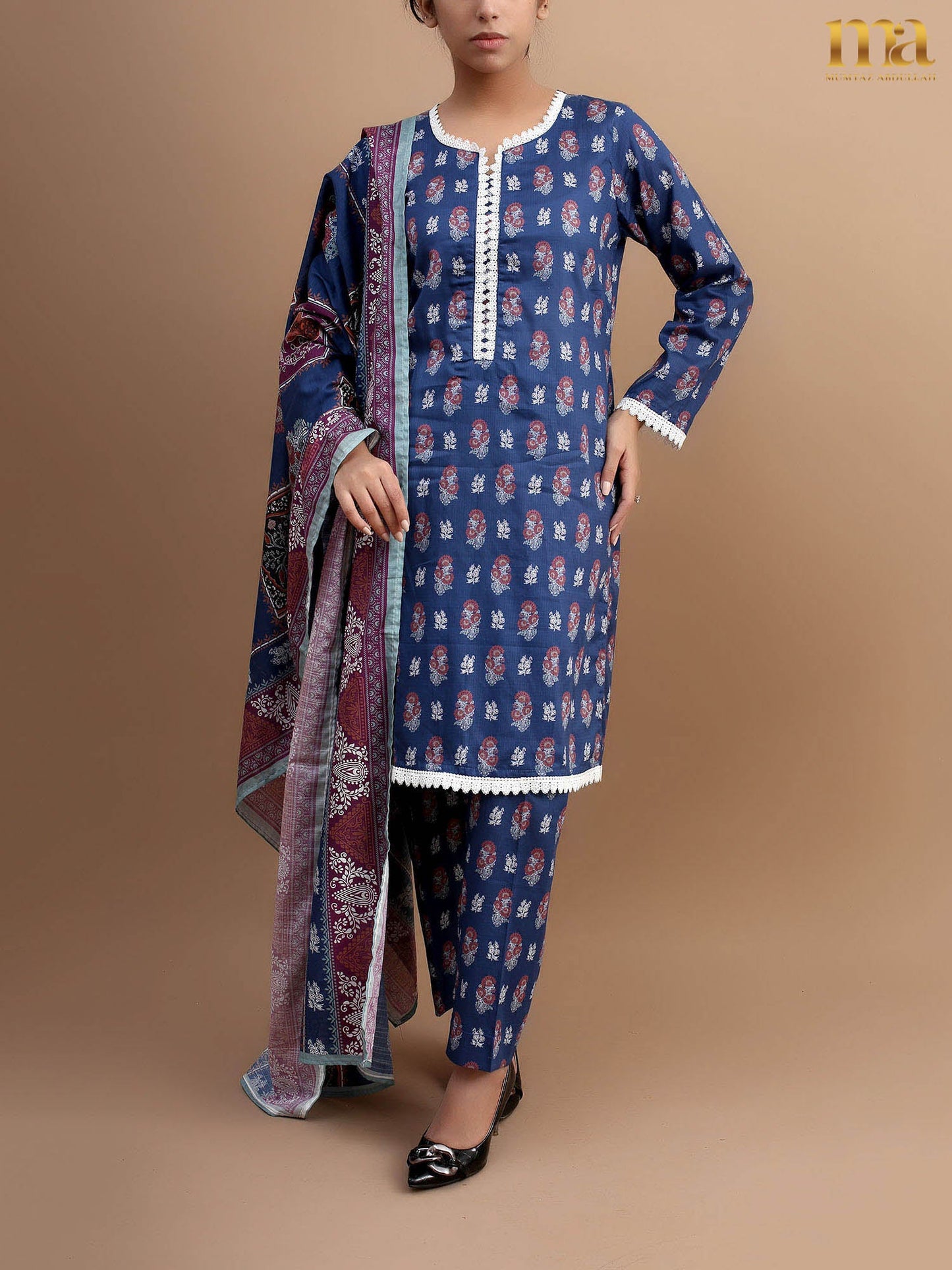 3pc Unstitched lawn printed suit