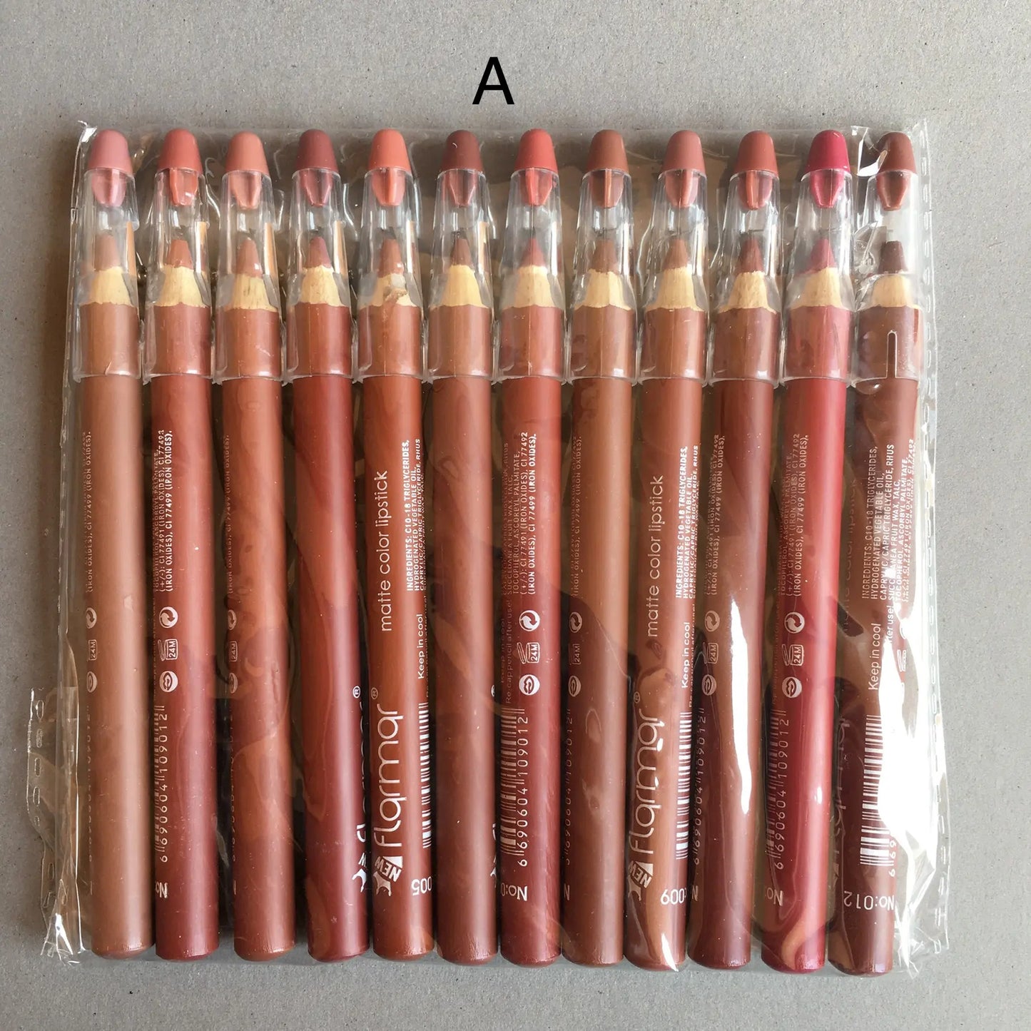 Flormar jumbo Matte lip pencil / Liner pack of 12 pro