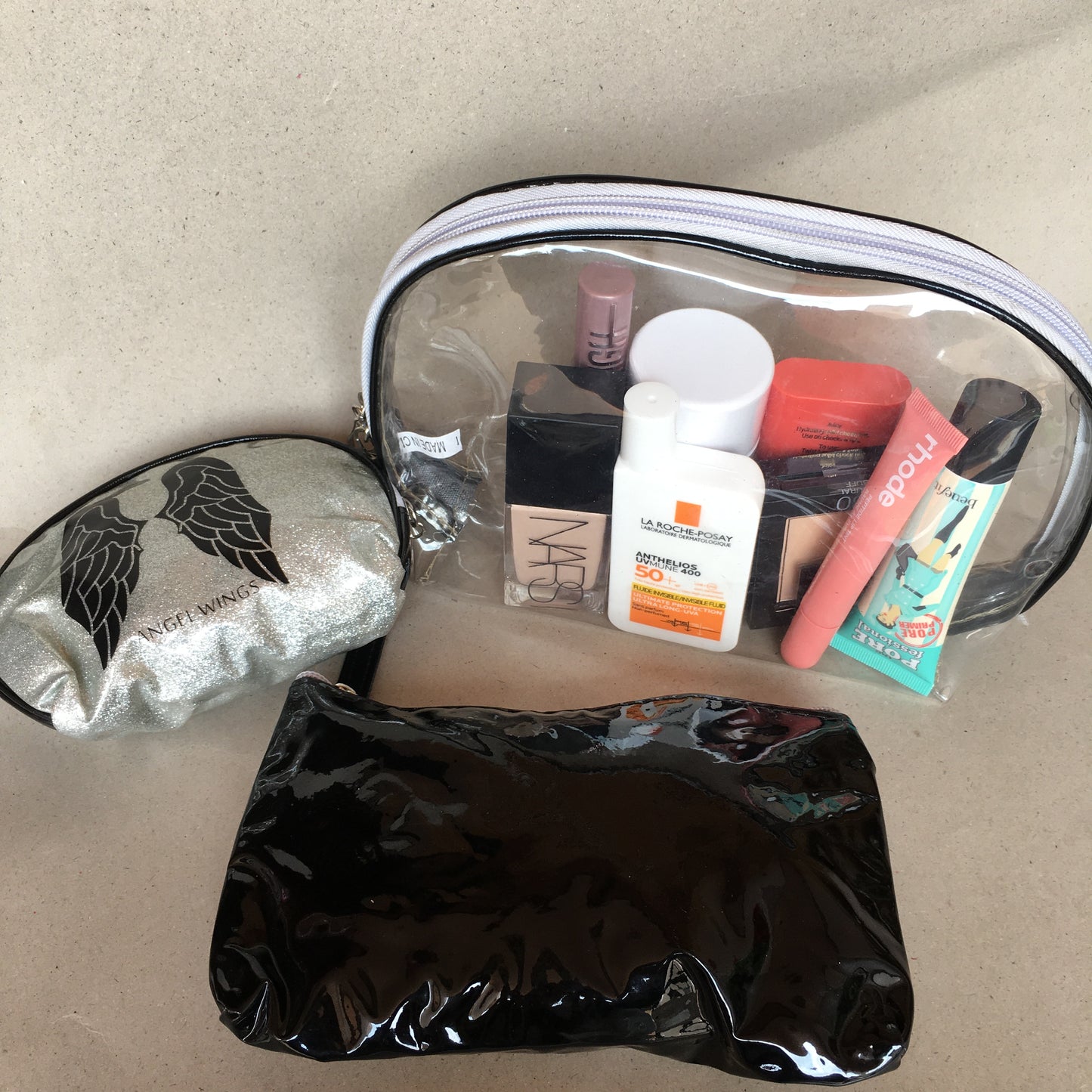 Makeup vanity pouch bags set of 3