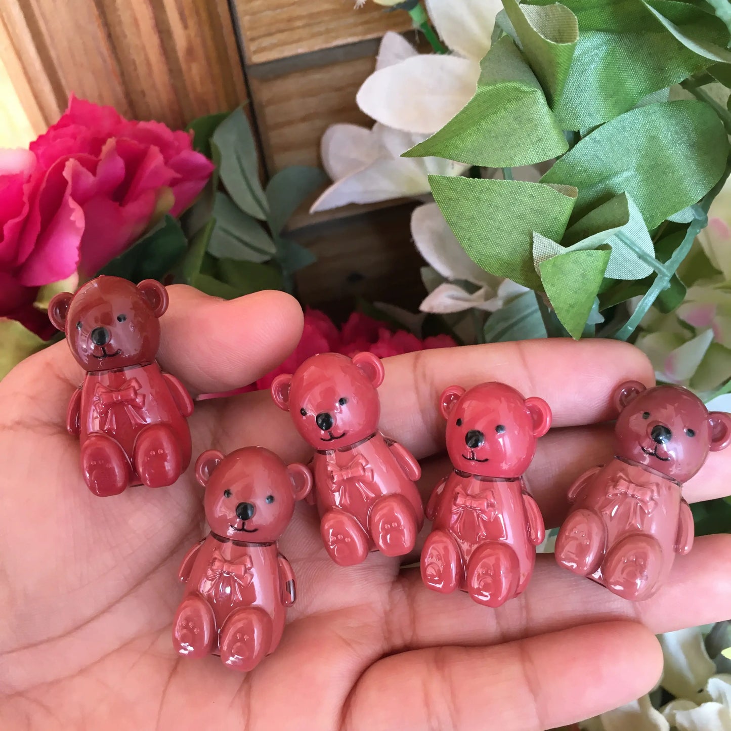Mini teddy bear lipgloss pack of 5
