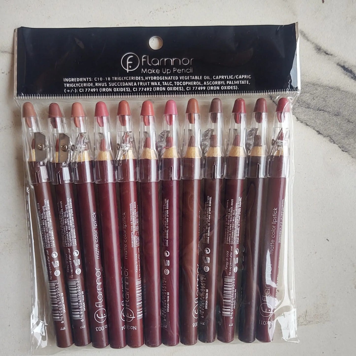 Flormar jumbo Matte lip pencil / Liner pack of 12 pro