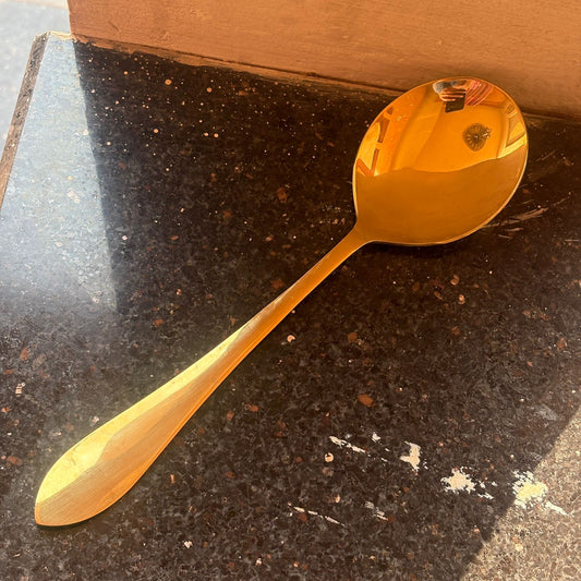stainless steel golden bowl spoon