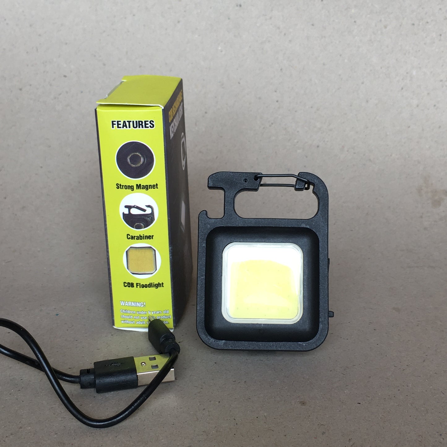 Cob rechargeable keychain light