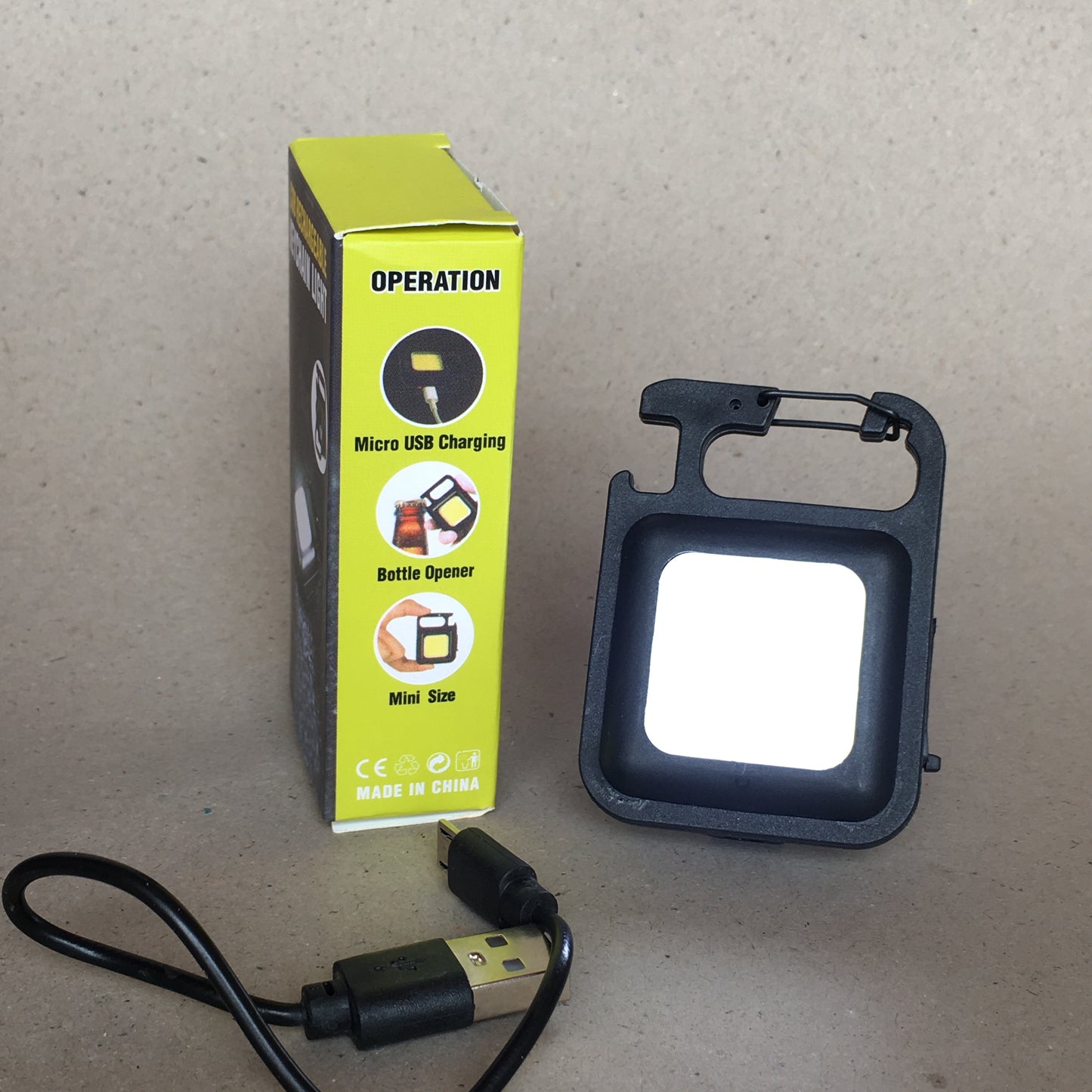 Cob rechargeable keychain light