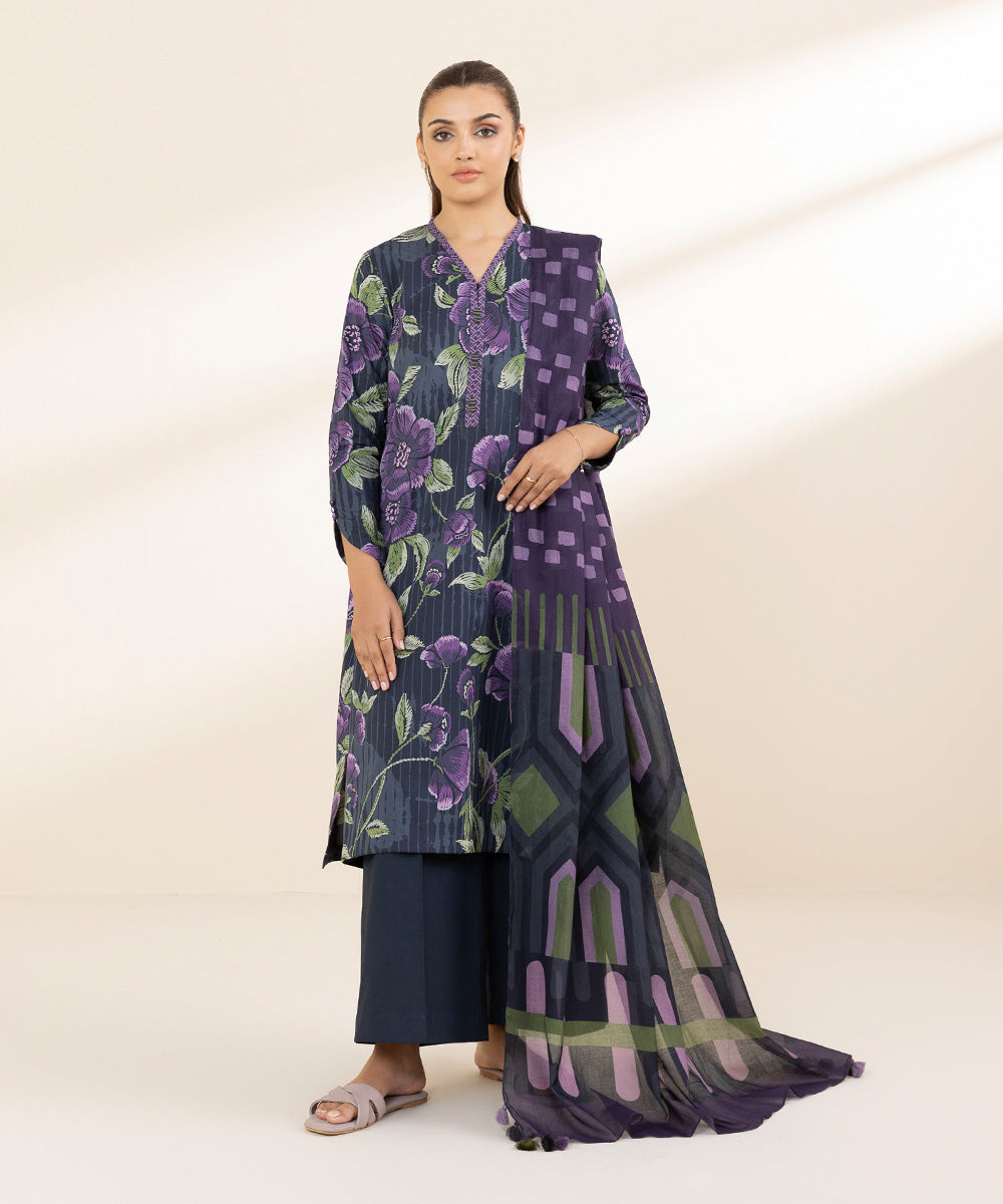 3 pc Printed karandi Suit