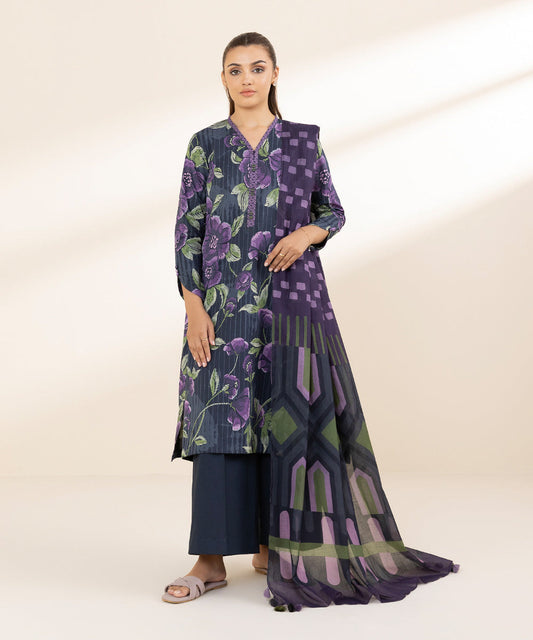 3 pc Printed karandi Suit