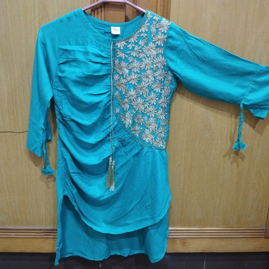 Girls kurta linen emb Shirts