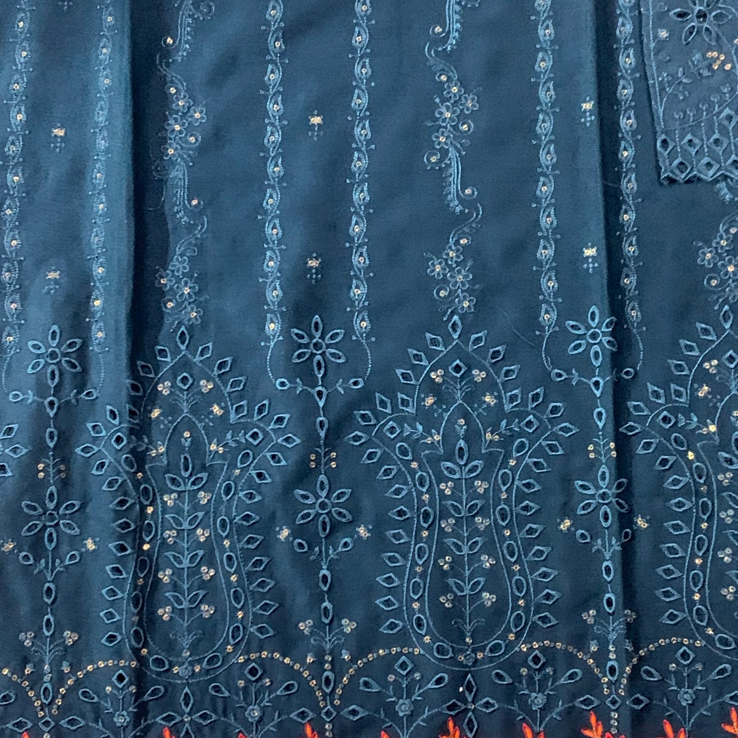 Marina 3 pcs stitched  embroidery suit large size