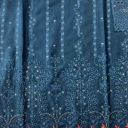 Marina 3 pcs stitched  embroidery suit large size