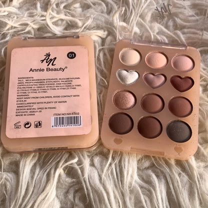 Mini Annie Beauty Baked Eyeshadow 12 colors palette