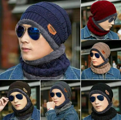 Wool Cotton Winter 2 in 1 Neck Cover Cap for Men & Women 1$