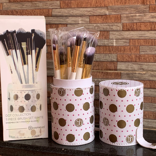 bh cosmetics 11 pcs brush set white