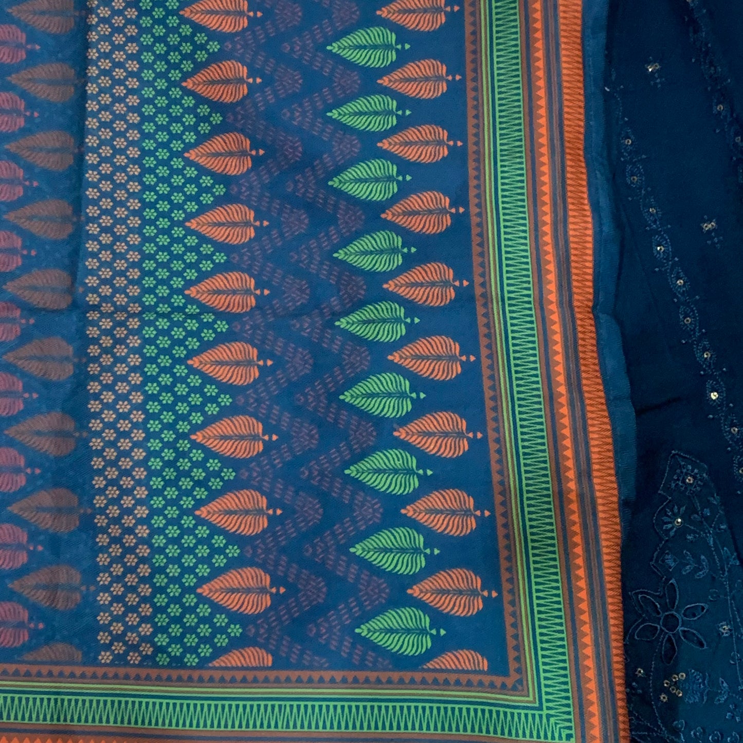 Marina 3 pcs stitched  embroidery suit large size