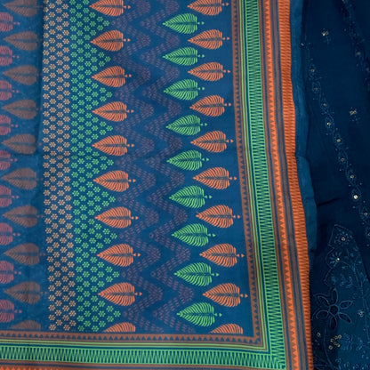 Marina 3 pcs stitched  embroidery suit large size