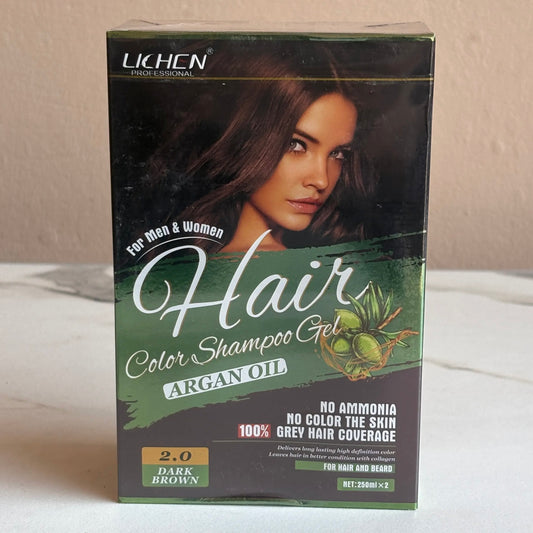 Lichen Hair Color Gel Shampoo No Ammonia 500ml (250*2)