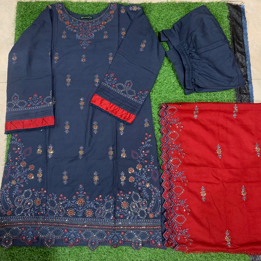 Smb 085 Marina 3 pcs stitched suit gray base SIZE M