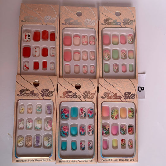 Multi design nails set deal of 6 mix