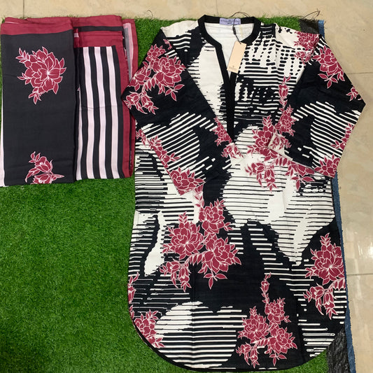 Khaadar winter bonanza satrangi stitched 2 pcs suit size large