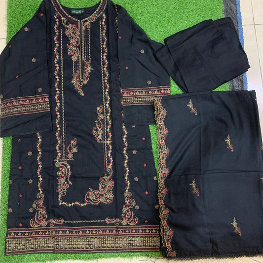 Smb 091 Marina 3 pcs stitched suit black base SIZE S