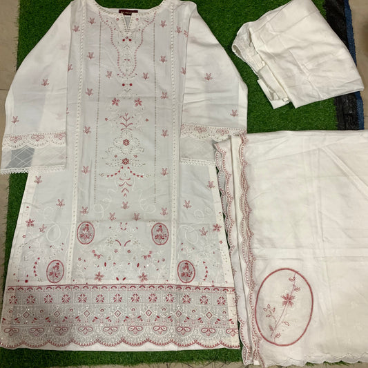 Smb 083 Marina 3 pcs stitched suit white base SIZE 12