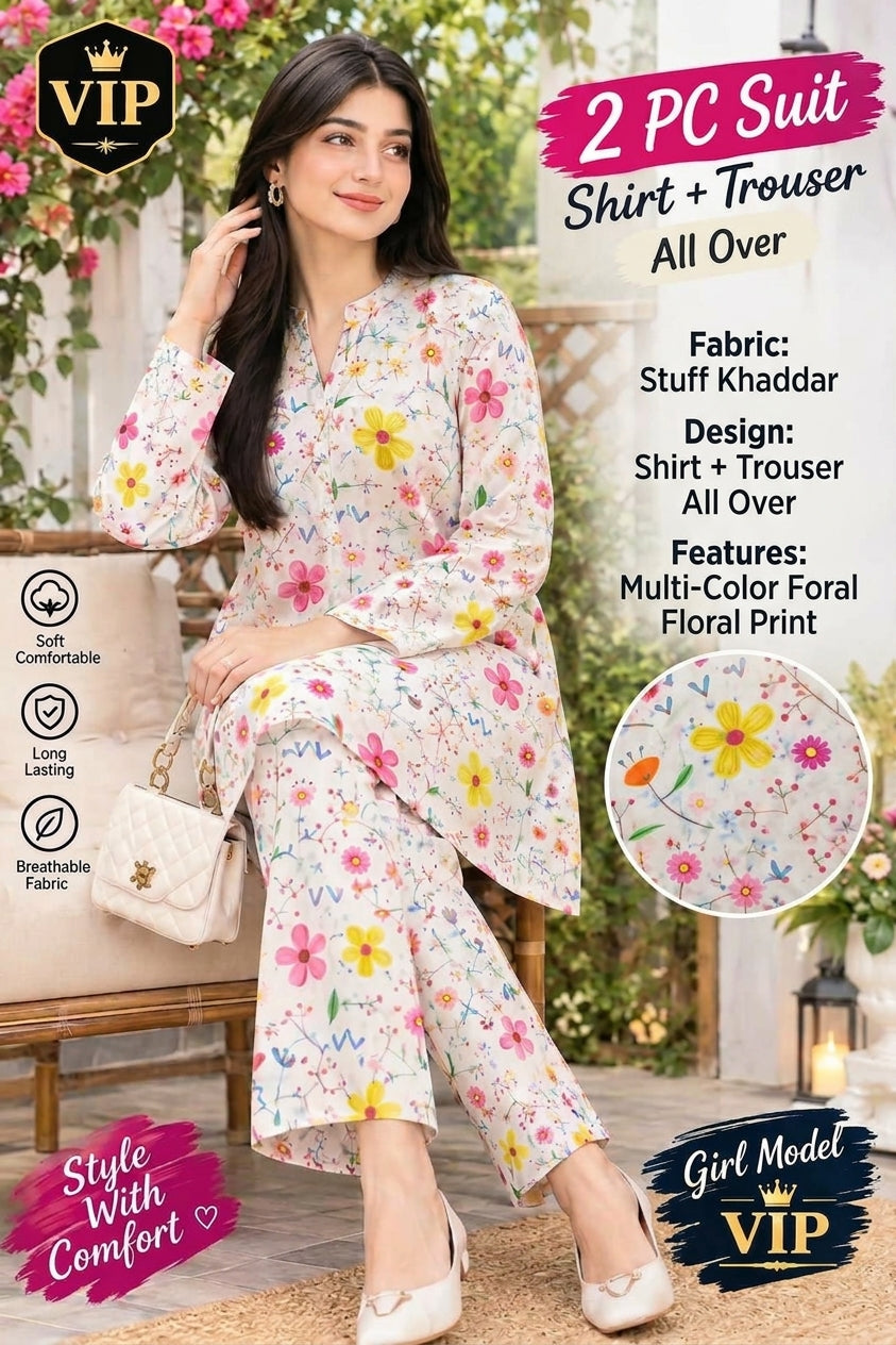 Khaddar 2pc suit (Shirt + Trouser) Unstitched