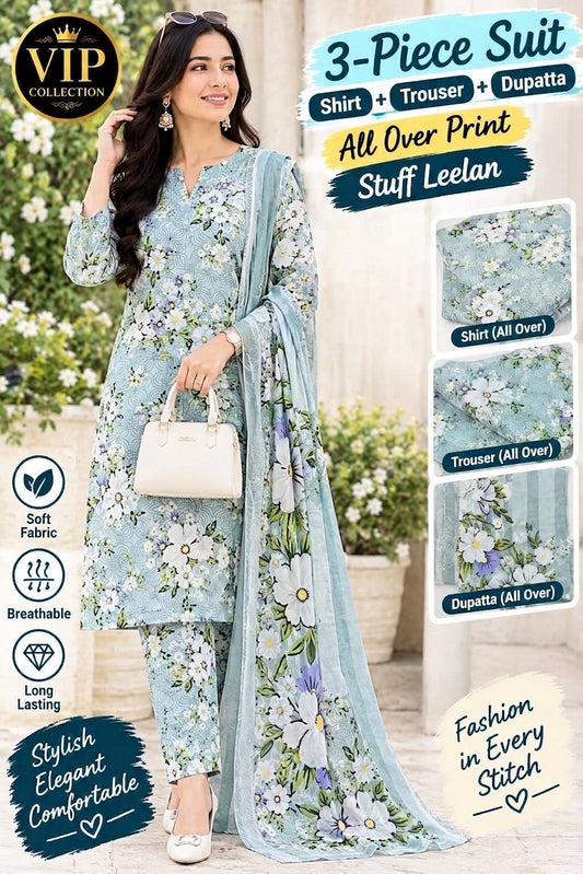 Leelan 3pc suit Unstitched