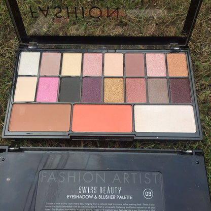 Swiss beauty fashion artist eyeshadow & blusher palette 03