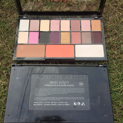 Swiss beauty fashion artist eyeshadow & blusher palette 03