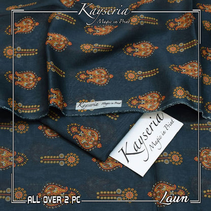 Kayseria 2 pc allover print lawn suit