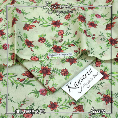 Kayseria 2 pc allover print lawn suit