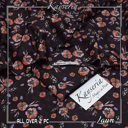 Kayseria 2 pc allover print lawn suit