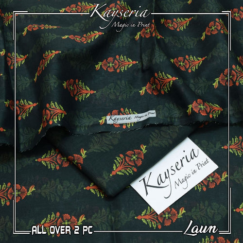 Kayseria 2 pc allover print lawn suit