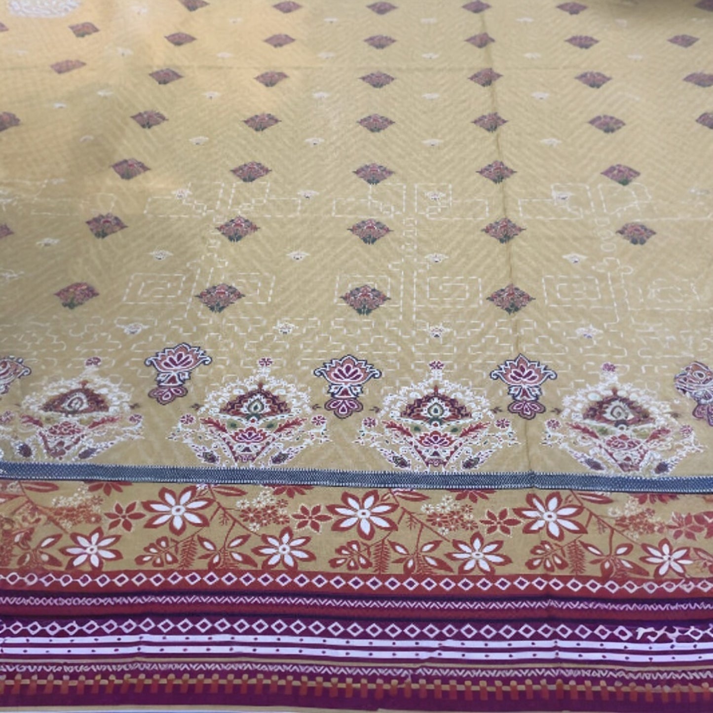 Premium Quality Branded Lawn Shirt mustard color