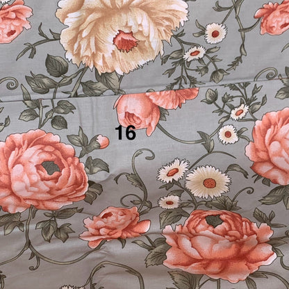 Pure cotton bedsheets premium quality in orange flower