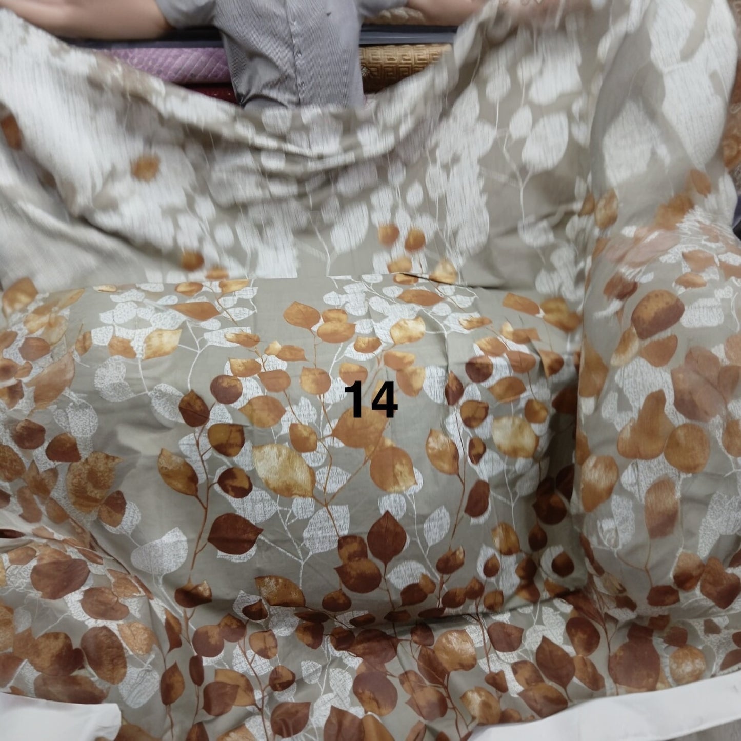 Pure cotton bedsheets premium quality in brown leave